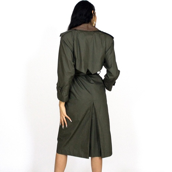 SOLD❌Vintage Olive Trench Coat - Picture 2 of 6